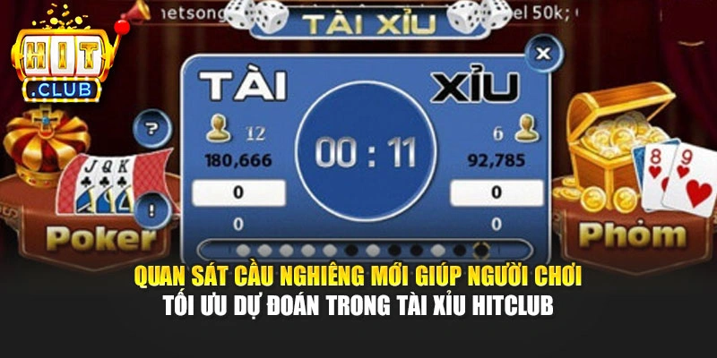 Quan sát cầu nghiêng mới giúp người chơi tối ưu dự đoán trong Tài xỉu Hitclub